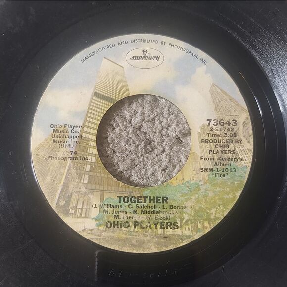 Ohio Players - FIRE/TOGETHER 45' Vinyl Record PRE-OWNED - Picture 3 of 3
